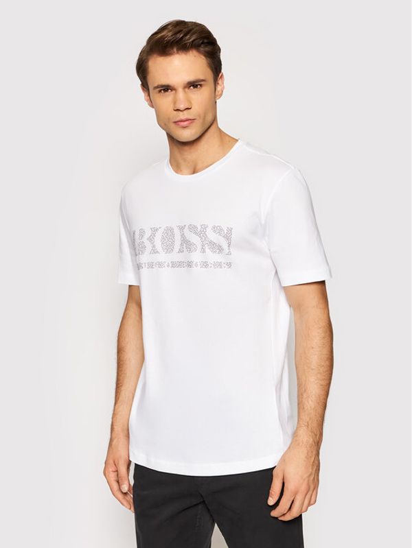 Boss Boss Тишърт Tee Pixel 1 50457429 Бял Regular Fit