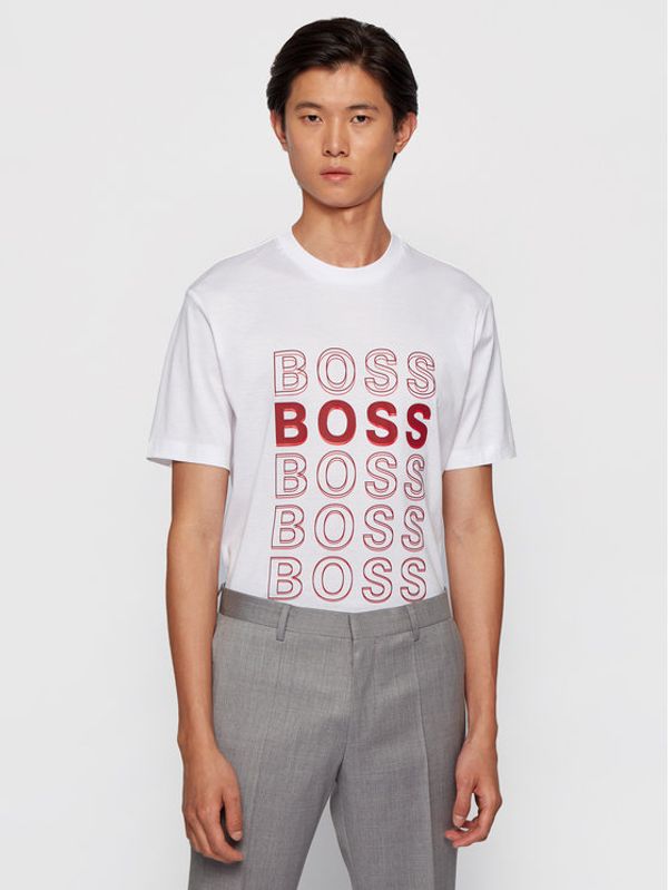 Boss Boss Тишърт Tiburt 204 50442115 Бял Regular Fit