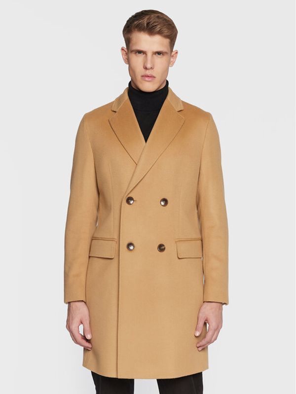 Boss Boss Вълнено палто H-Hyde-Db-Flaps-231 50484726 Бежов Slim Fit