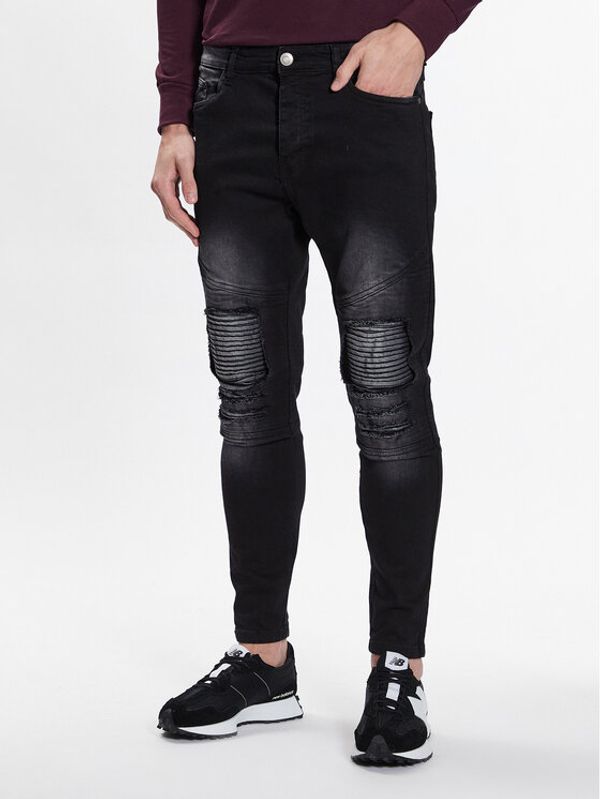 Brave Soul Brave Soul Дънки MJN-BIKERCHARC Черен Skinny Fit