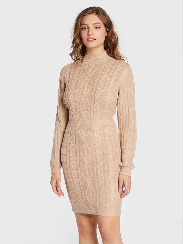 Brave Soul Brave Soul Плетена рокля LKD-230BRIDEN Бежов Regular Fit