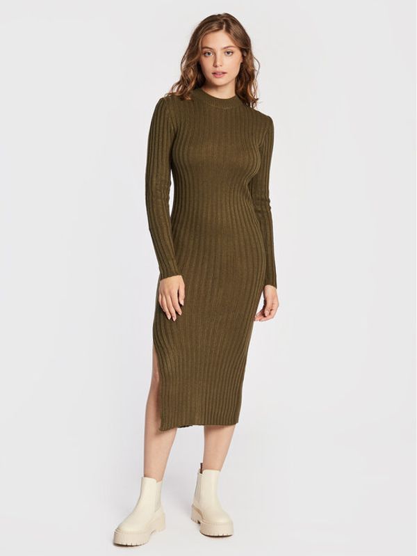 Brave Soul Brave Soul Плетена рокля LKD-230CUBOA Зелен Slim Fit