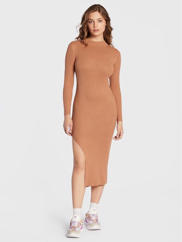 Brave Soul Brave Soul Плетена рокля LKD-237SPALDINGB Кафяв Slim Fit