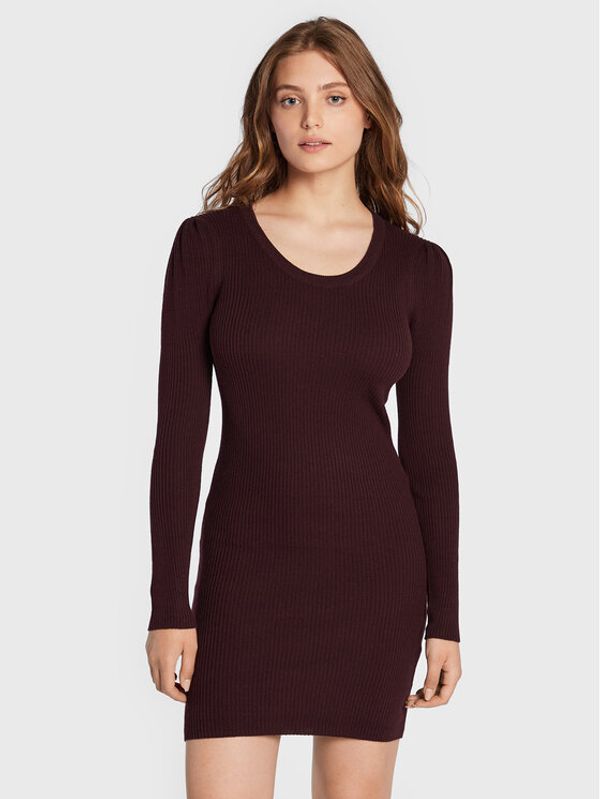 Brave Soul Brave Soul Плетена рокля LKD-274ONIXA Бордо Slim Fit