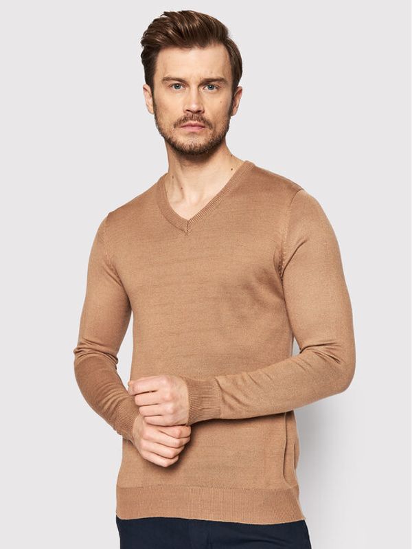 Brave Soul Brave Soul Пуловер MK-279QUAZARD Кафяв Regular Fit
