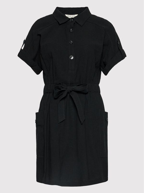 Brave Soul Brave Soul Рокля тип риза LDRW-272GINA Черен Regular Fit