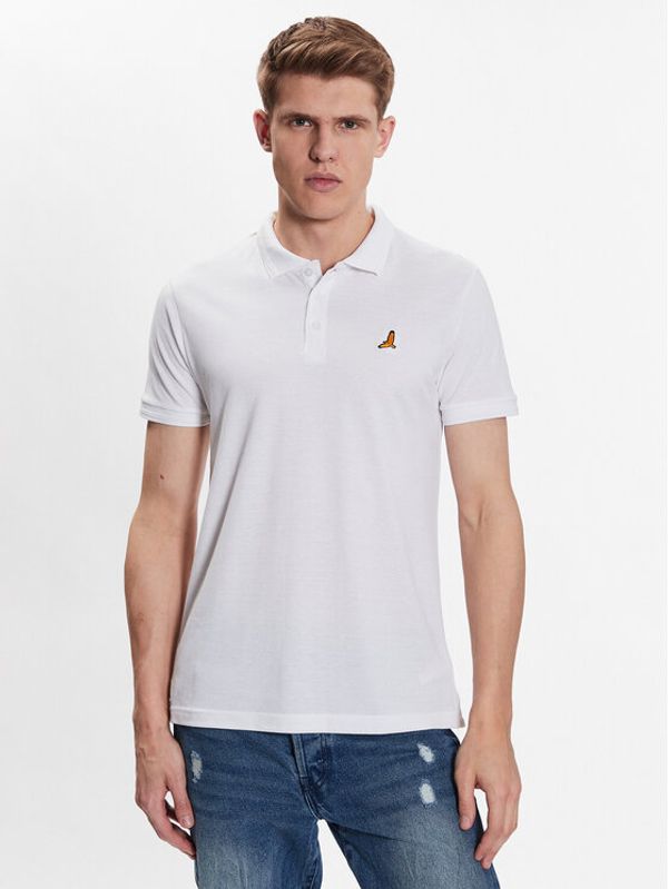 Brave Soul Brave Soul Тениска с яка и копчета MPS-131KUROKIC Бял Regular Fit