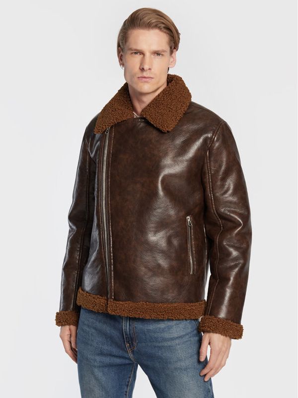 Brave Soul Brave Soul Яке от имитация на кожа MJK-PITTSBURGH Кафяв Regular Fit