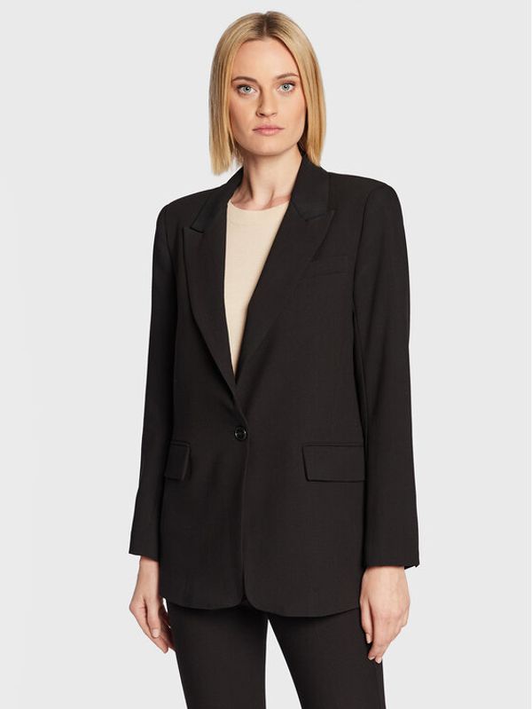 Bruuns Bazaar Bruuns Bazaar Блейзър CindySus Frida BBW2548 Черен Loose Fit