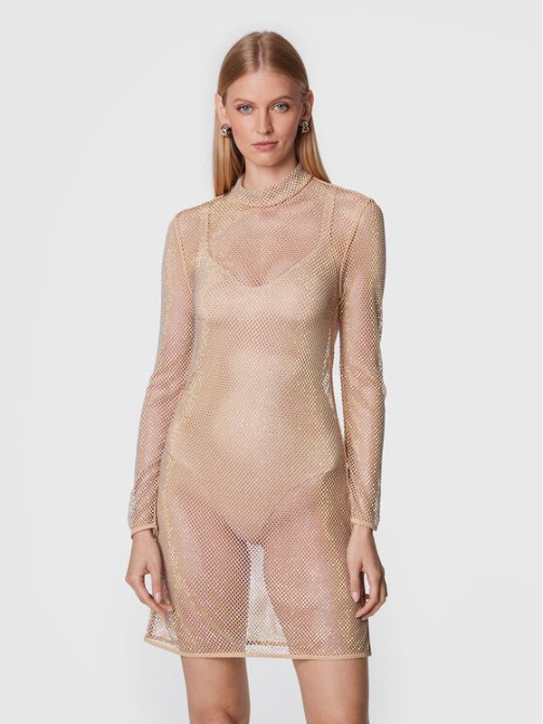 Bruuns Bazaar Bruuns Bazaar Коктейлна рокля Carnation Tipa BBW3123 Бежов Slim Fit