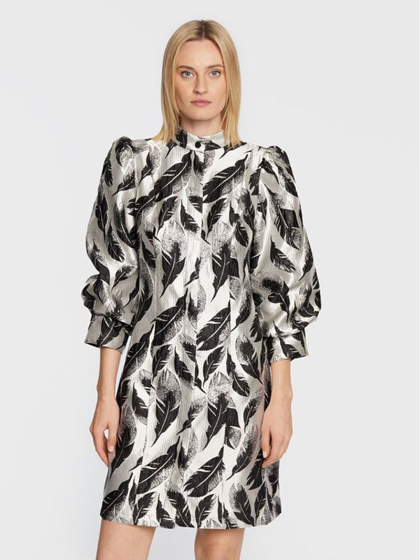 Bruuns Bazaar Bruuns Bazaar Коктейлна рокля Leaf Brooklyn BBW2840 Сребрист Regular Fit
