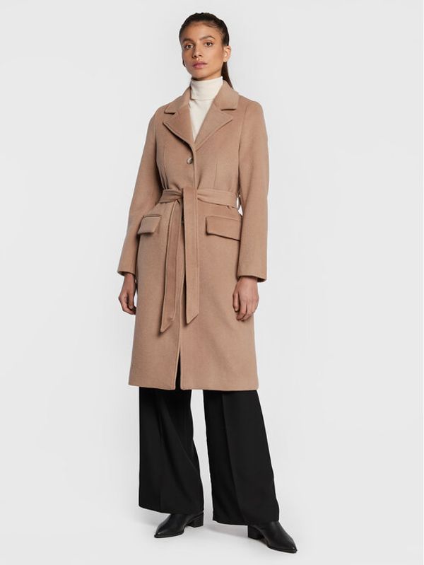 Bruuns Bazaar Bruuns Bazaar Вълнено палто Catarina Novelle BBW2508 Бежов Regular Fit