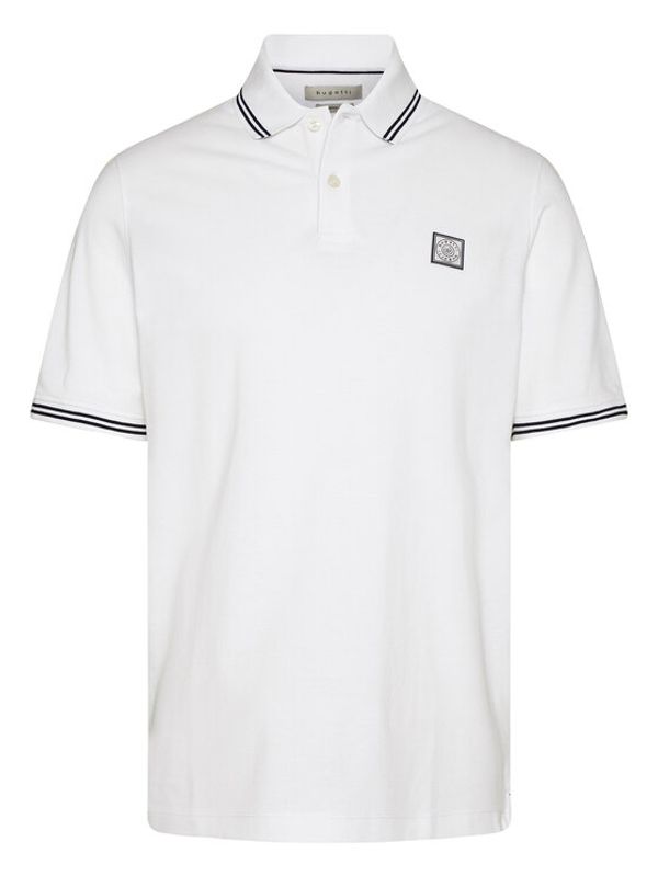 Bugatti Bugatti Тениска с яка и копчета 8150 35001 Бял Regular Fit