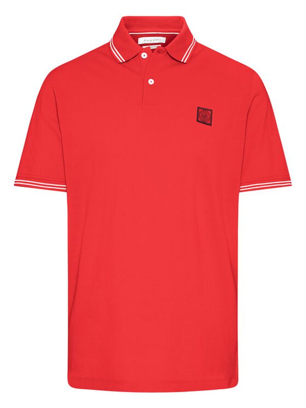 Bugatti Bugatti Тениска с яка и копчета 8150 35001 Червен Regular Fit