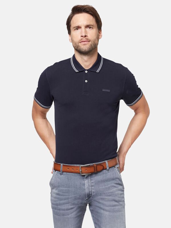 Bugatti Bugatti Тениска с яка и копчета 8150 35001 Син Regular Fit