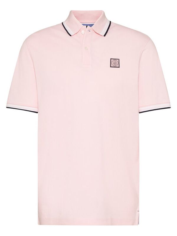 Bugatti Bugatti Тениска с яка и копчета 8150 35004 Розов Regular Fit