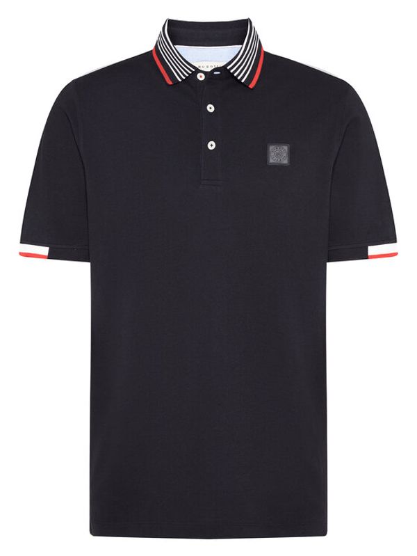 Bugatti Bugatti Тениска с яка и копчета 8150 35005 Син Regular Fit