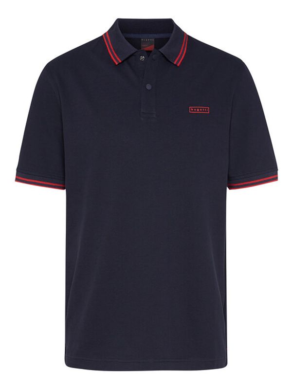 Bugatti Bugatti Тениска с яка и копчета 8150 35081 Тъмносин Regular Fit