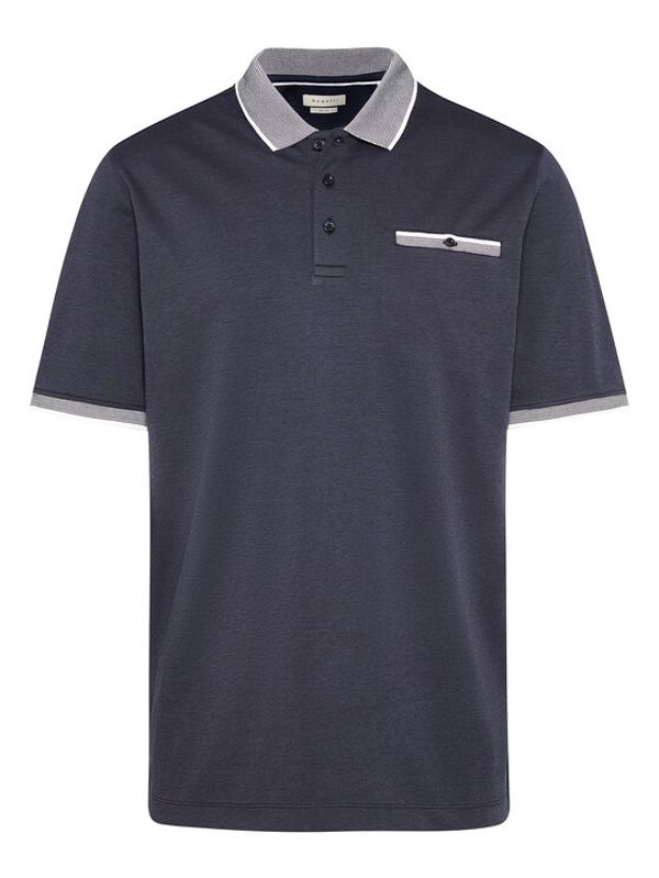 Bugatti Bugatti Тениска с яка и копчета 8151 35091 Тъмносин Regular Fit