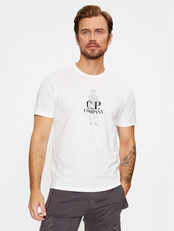 C.P. Company C.P. Company Тишърт 15CMTS140A 005100W Бял Regular Fit