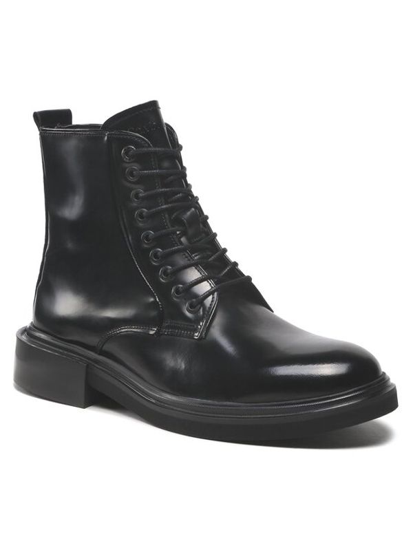 Calvin Klein Calvin Klein Ботуши Lace Up Boot Br Lth HM0HM00669 Черен