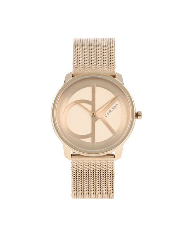 Calvin Klein Calvin Klein Часовник Iconic Mesh 25200035 Позлатено с розово злато