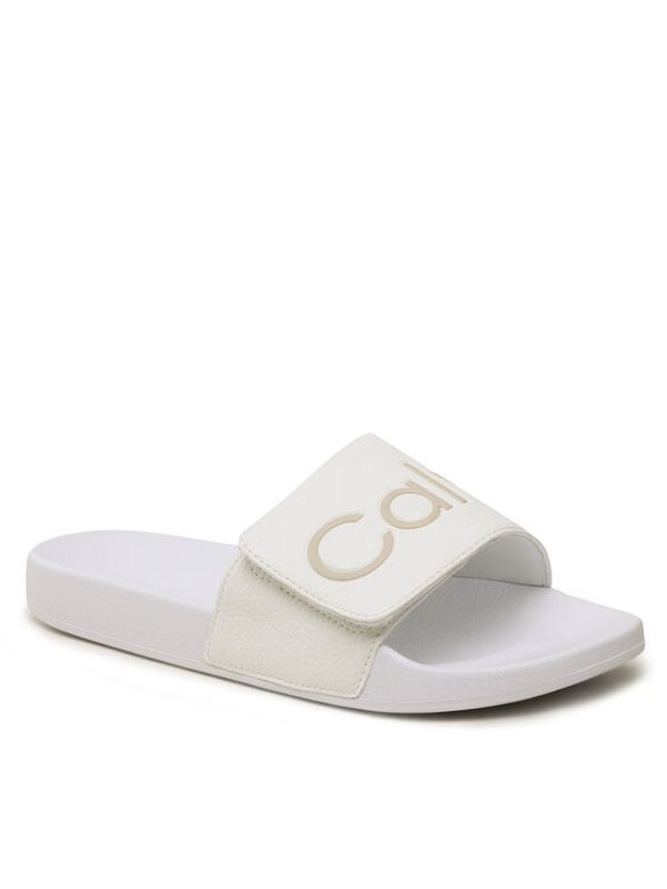 Calvin Klein Calvin Klein Чехли Adj Pool Slide Pu HM0HM00957 Бял