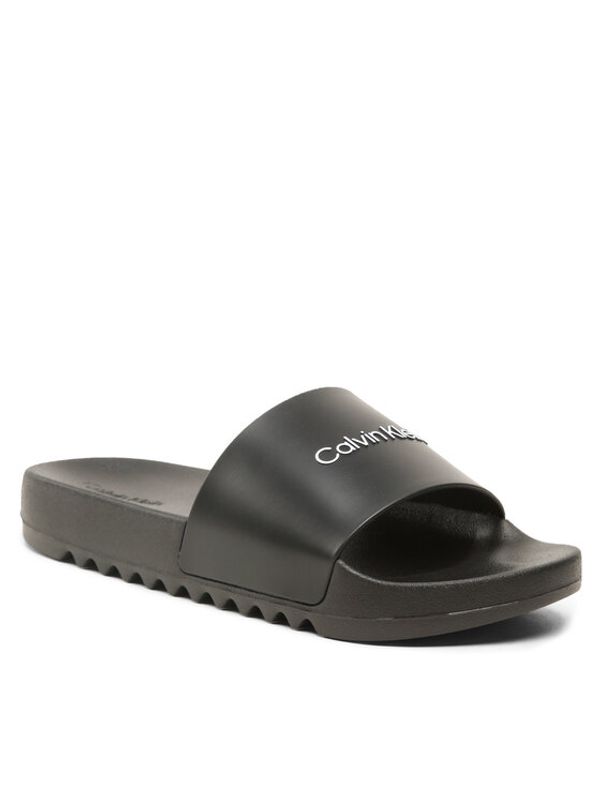 Calvin Klein Calvin Klein Чехли Chuncky Pool Slide Rub HM0HM01063 Черен