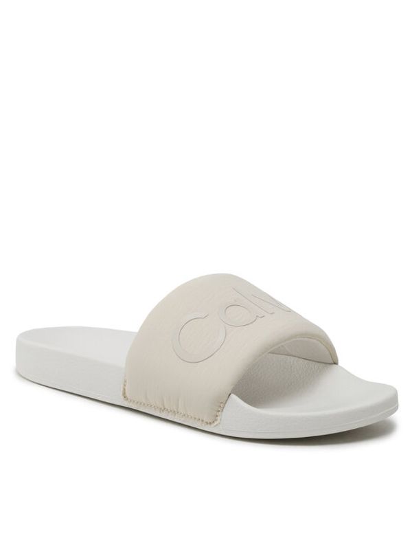 Calvin Klein Calvin Klein Чехли Pool Slide Txt HM0HM00962 Екрю