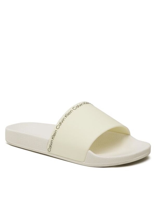 Calvin Klein Calvin Klein Чехли Rubber Pool Slide HW0HW01526 Екрю