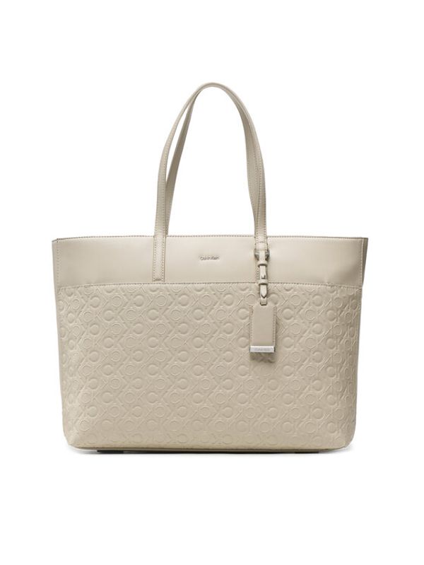 Calvin Klein Calvin Klein Дамска чанта Ck Must Shopper Lg Em Mono K60K610924 Бежов