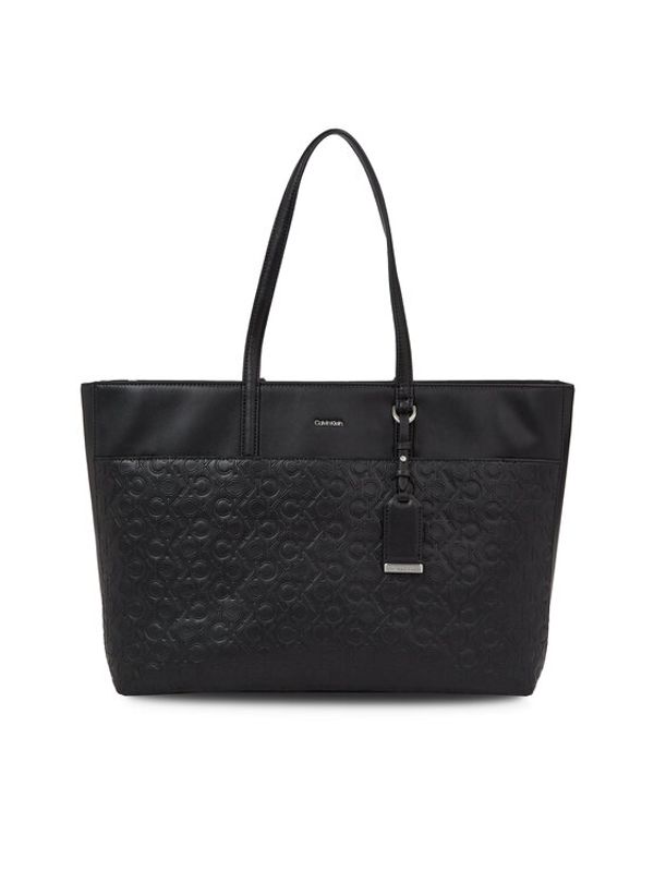 Calvin Klein Calvin Klein Дамска чанта Ck Must Shopper Lg - Emb Mono K60K610924 Черен