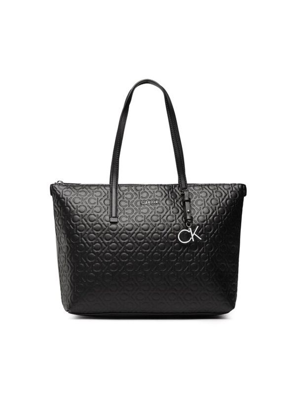 Calvin Klein Calvin Klein Дамска чанта Ck Must Shopper Mid Embossed Mono K60K610274 Черен