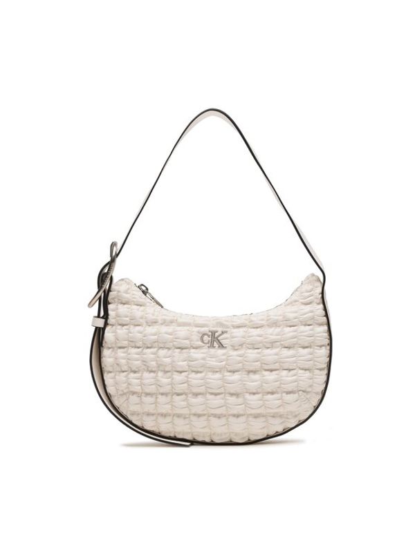 Calvin Klein Calvin Klein Дамска чанта Crescent Buckle Sholuder Bag K60K611037 Бял