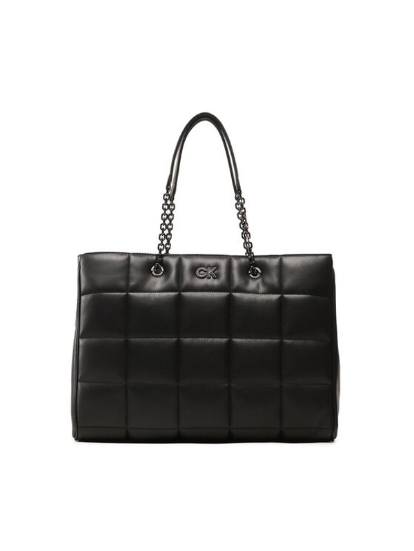 Calvin Klein Calvin Klein Дамска чанта Re-Lock Quilt Tote Lg K60K610457 Черен