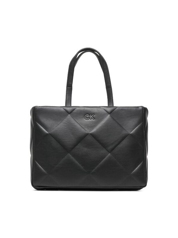Calvin Klein Calvin Klein Дамска чанта Re-Lock Quilt tote Lg K60K610761 Черен