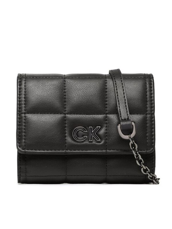Calvin Klein Calvin Klein Дамска чанта Re-Lock Quilt Trifold Md W/Strap K60K610476 Черен