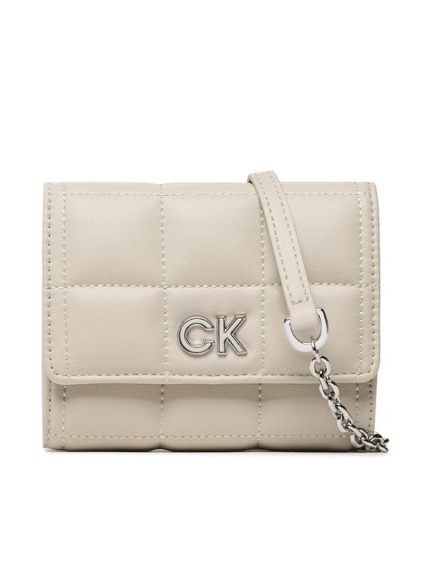 Calvin Klein Calvin Klein Дамска чанта Re-Lock Quilt Trifold Md W/Strap K60K610476 Сив