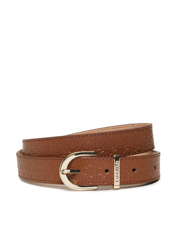 Calvin Klein Calvin Klein Дамски колан Ck Must Rnd Belt 25Mm Embossed K60K610385 Кафяв