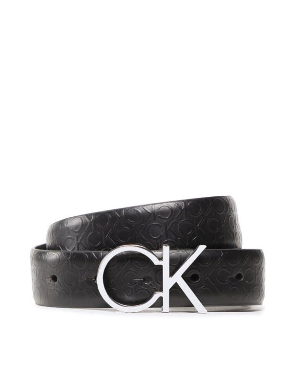 Calvin Klein Calvin Klein Дамски колан Re-Lock Ck Logo Belt Debossed K60K610012 Черен