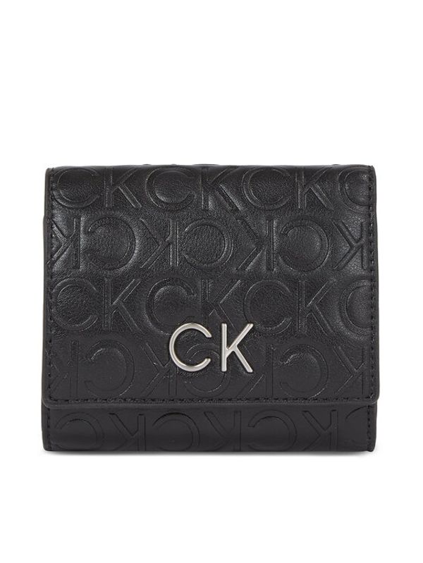 Calvin Klein Calvin Klein Дамски портфейл Re-Lock Trifold Xs Emb K60K611321 Черен