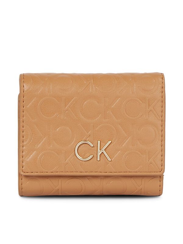 Calvin Klein Calvin Klein Дамски портфейл Re-Lock Trifold Xs Emb K60K611321 Кафяв
