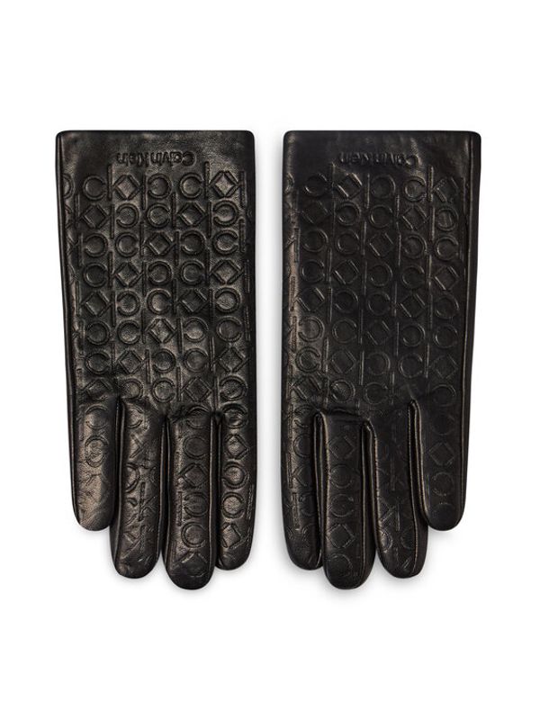 Calvin Klein Calvin Klein Дамски ръкавици Monogram Leather Gloves K50K507423 Черен