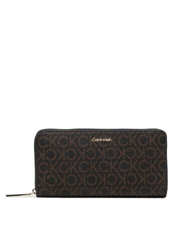 Calvin Klein Calvin Klein Голям дамски портфейл Ck Must Z/A Wallet Lg Mono K60K610295 Кафяв