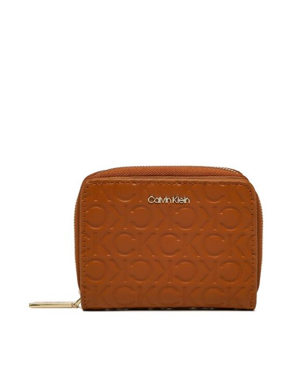 Calvin Klein Calvin Klein Голям дамски портфейл Ck Must Za Wallet Wf Md Emboss K60K610251 Кафяв