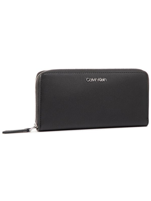 Calvin Klein Calvin Klein Голям дамски портфейл Ck Must Ziparound Lg K60K606698 Черен