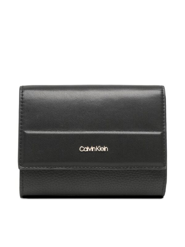 Calvin Klein Calvin Klein Голям дамски портфейл Daily Dressed Trifold Wallet Md K60K610484 Черен