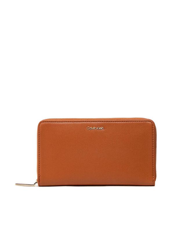Calvin Klein Calvin Klein Голям дамски портфейл Must Z/A Wallet Xl K60K608164 Кафяв