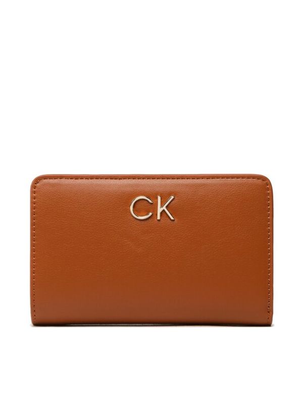 Calvin Klein Calvin Klein Голям дамски портфейл Re-Lock Bifold French Wallet K60K608992 Кафяв