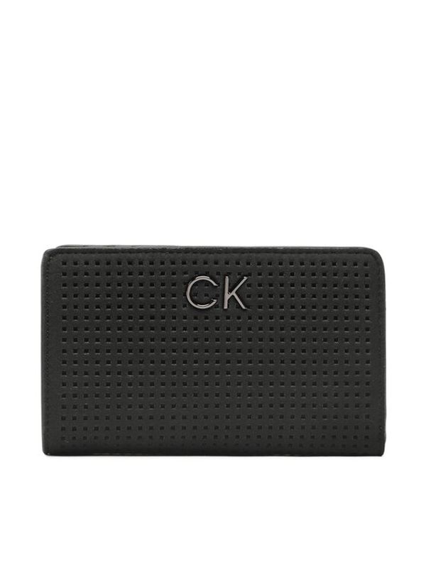 Calvin Klein Calvin Klein Голям дамски портфейл Re-Lock Bifold Wallet Perf Pu K60K610661 Черен